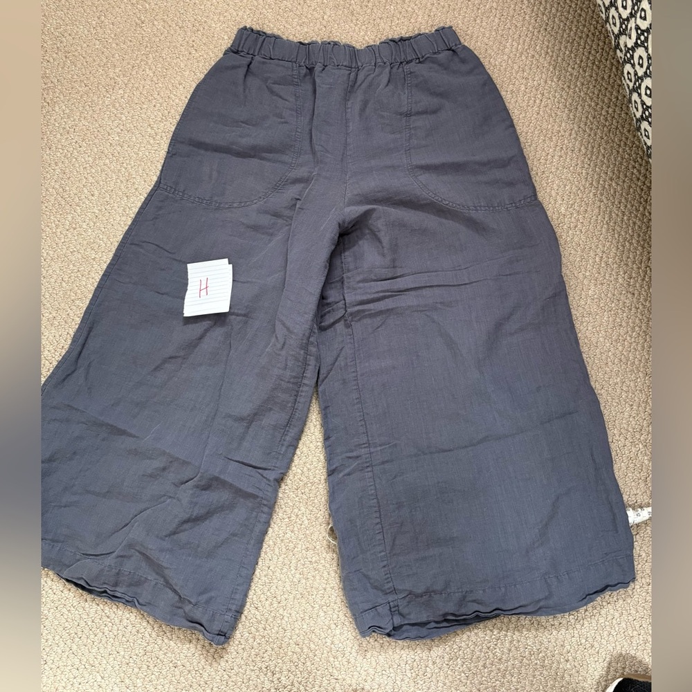Women’s Mirth Gray Wide-Leg Linen Blend Pants